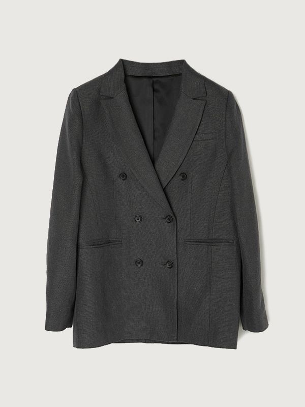 anuans linen double tailored jacket