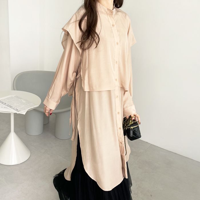 GeeRA Cape-style design shirt dress