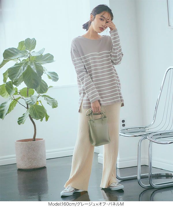 コウベレタス KOBE LETTUCE ゆったり シンプルカットソーチュニック 【パネル】 [C3864]  体型カバー Tシャツ ロングTシャツ チュニック 大きめサイズ