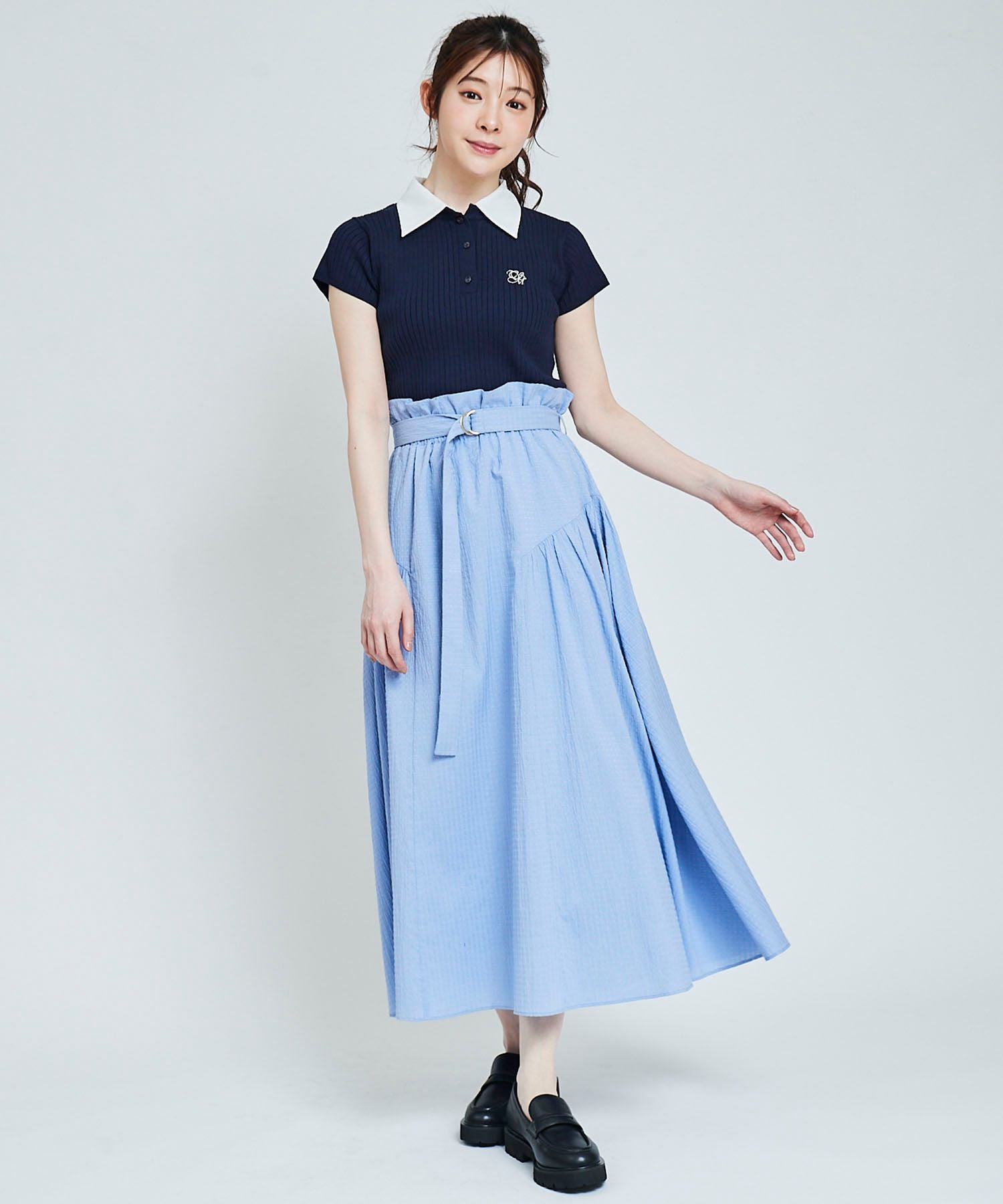 トランテアン ソン ドゥ モード 31 Sons de mode シャツ襟付き2WAYリブニット