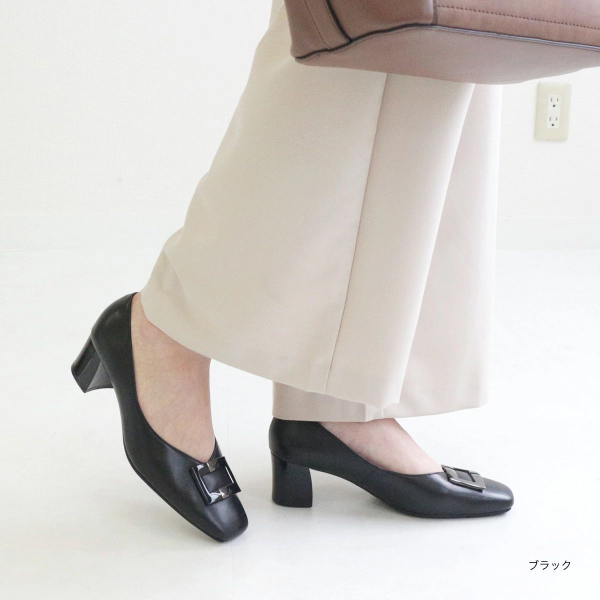【本革】 パンプス 日本製 5.5cmヒール 天然皮革 レディース ビジネス 通勤 快適 美脚 オフィスパンプス PO5571