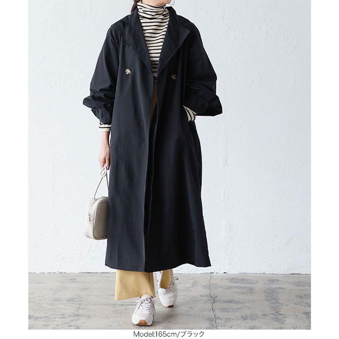 KOBE LETTUCE Volume Sleeve Back Tuck Trench [K1090]