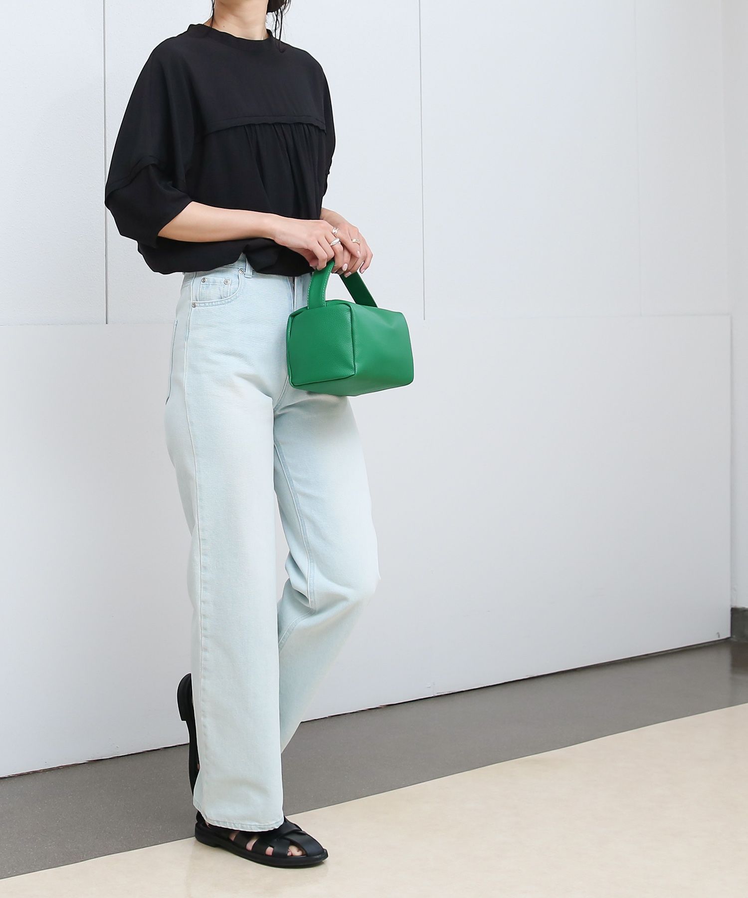 ソーシャルガール SocialGIRL ヨーク切替ギャザー半袖ブラウス
