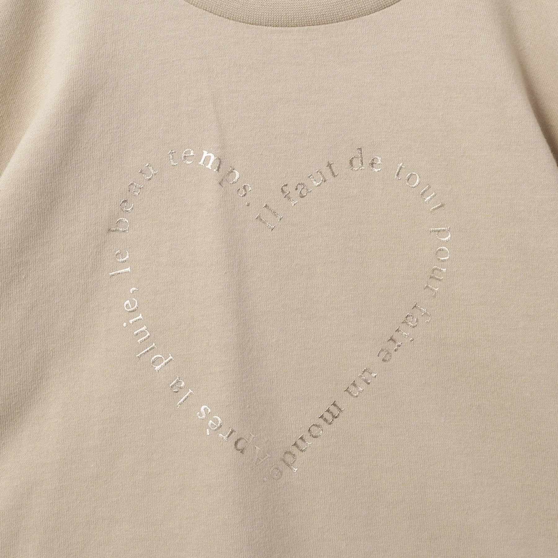 ザ ショップ ティーケー (キッズ) THE SHOP TK(Kids) 【110-150】オーガニックコットン天竺箔プリント七分袖 （オリーブグリーン(026)） オリーブグリーン(026)