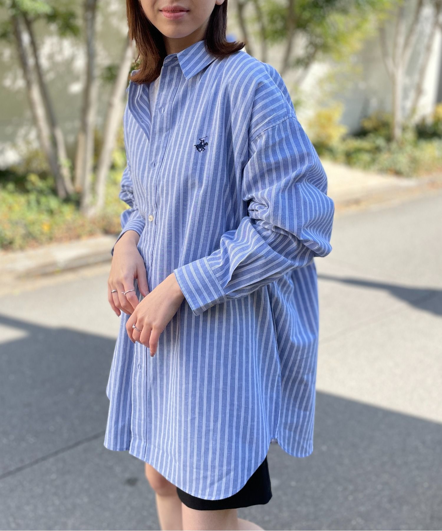 ビバリーヒルズポロクラブ BEVERLY HILLS POLO CLUB 【BEVERLY HILLS POLO CLUB】ワンポイントロゴBIGシルエット長袖シャツ 4187ー0140
