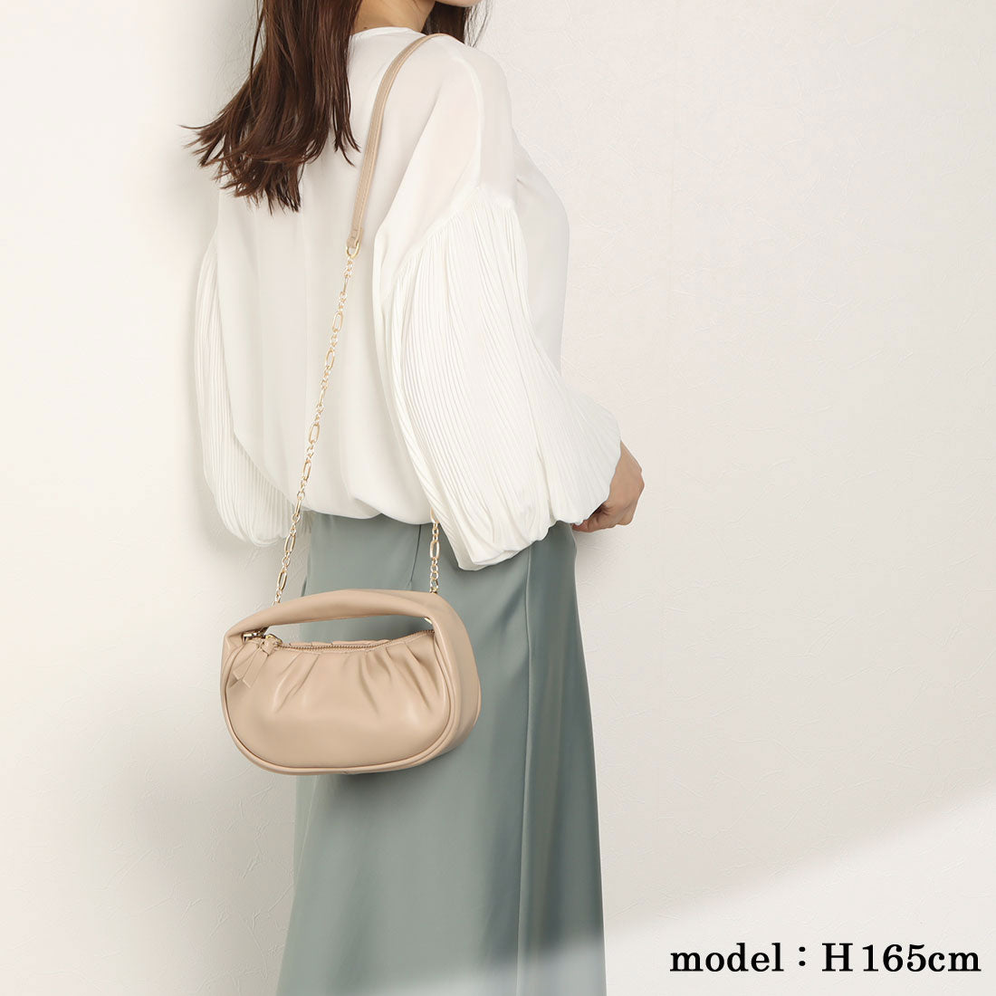 カシュカシュ cache cache ハーフムーンギャザー2wayミニショルダー （BE） BE