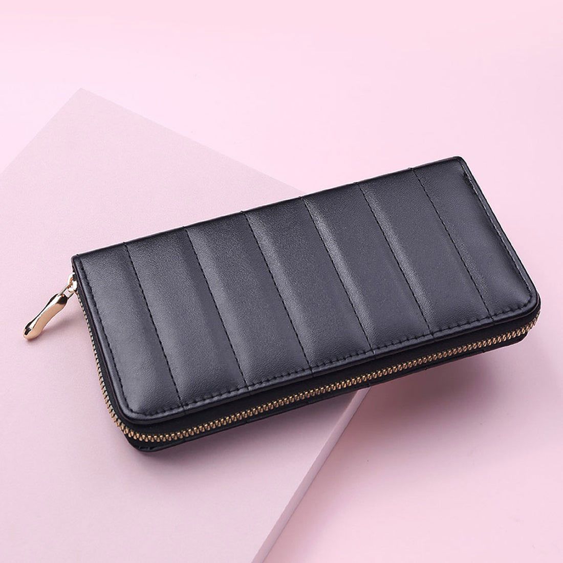 ショッピングゴー shoppinggo レディース メンズ 使いやすい長財布 ラウンドファスナー ウォレット 大容量長財布 型押し サイフ 小銭入れあり 男女兼用