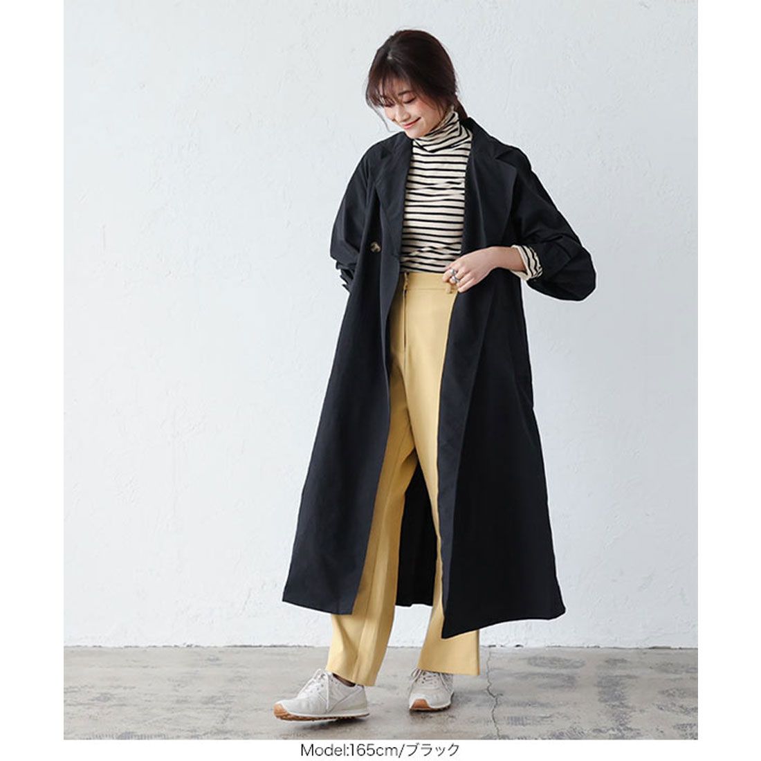 KOBE LETTUCE Volume Sleeve Back Tuck Trench [K1090]