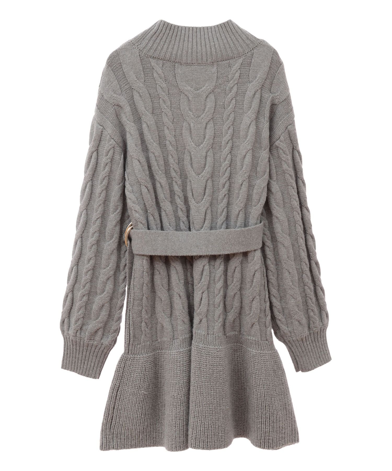 31 Sons de mode Belted cable knit dress