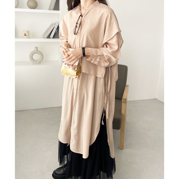 GeeRA Cape-style design shirt dress