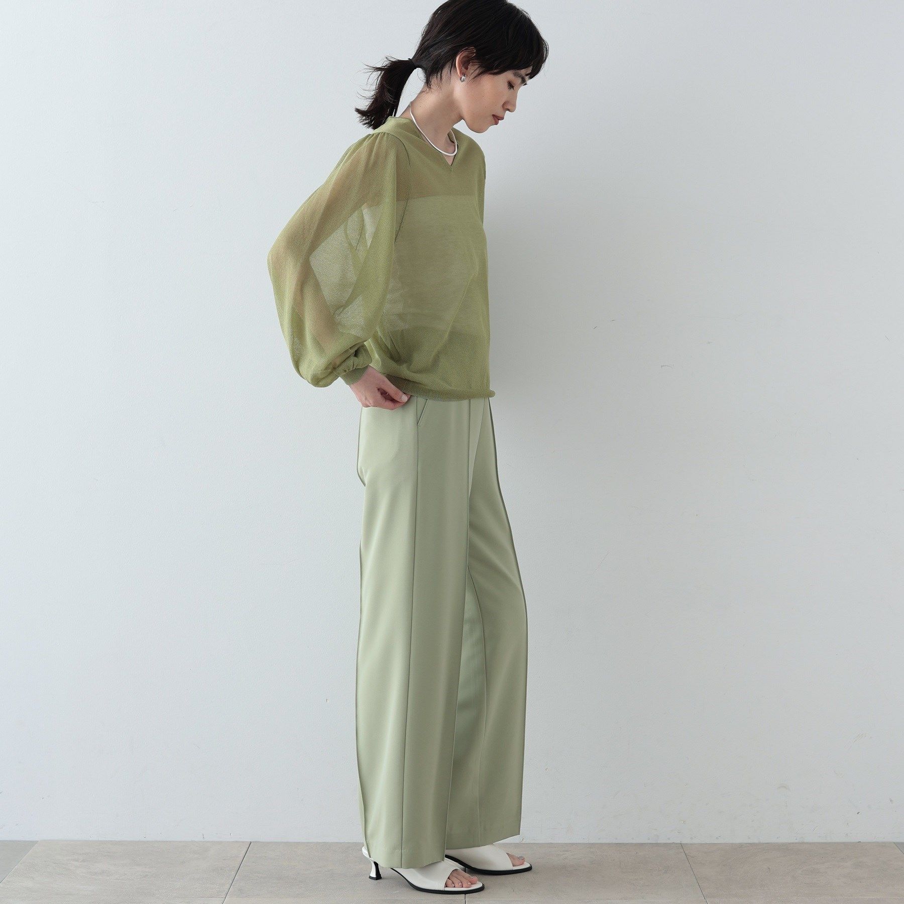 ギャレスト GALLEST シアーVネックプルオーバー