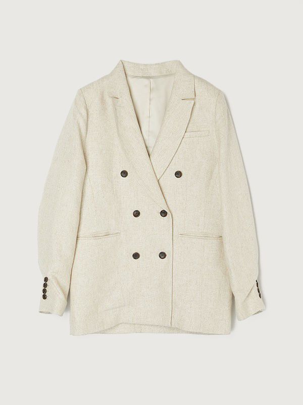 anuans linen double tailored jacket