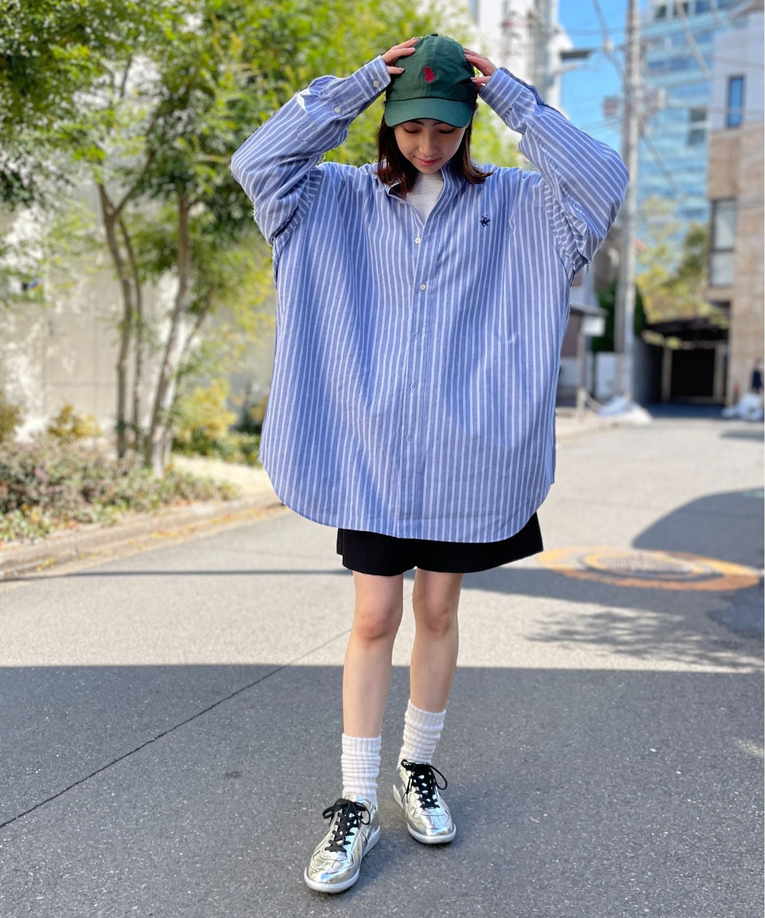 ビバリーヒルズポロクラブ BEVERLY HILLS POLO CLUB 【BEVERLY HILLS POLO CLUB】ワンポイントロゴBIGシルエット長袖シャツ 4187ー0140