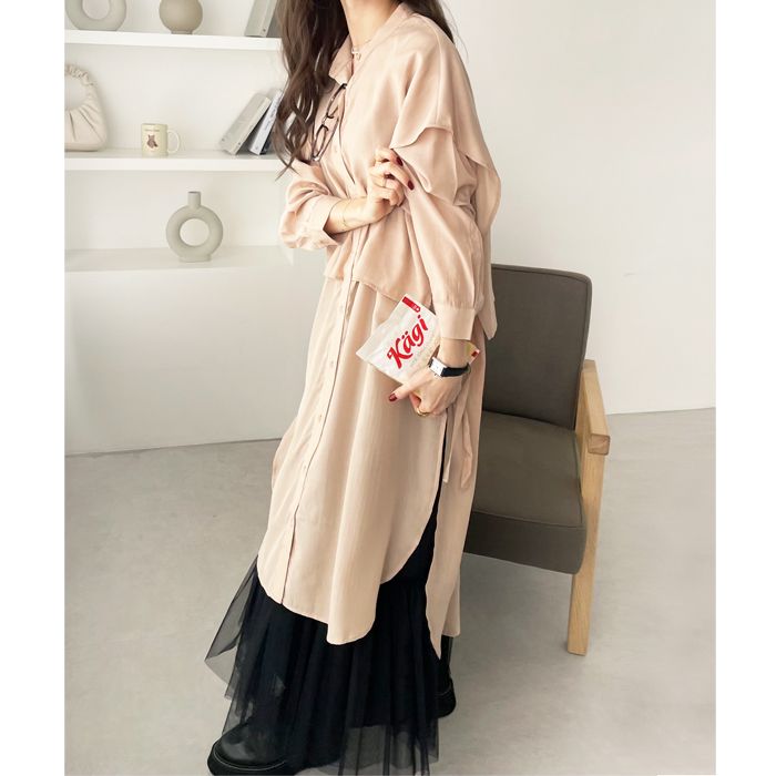 GeeRA Cape-style design shirt dress