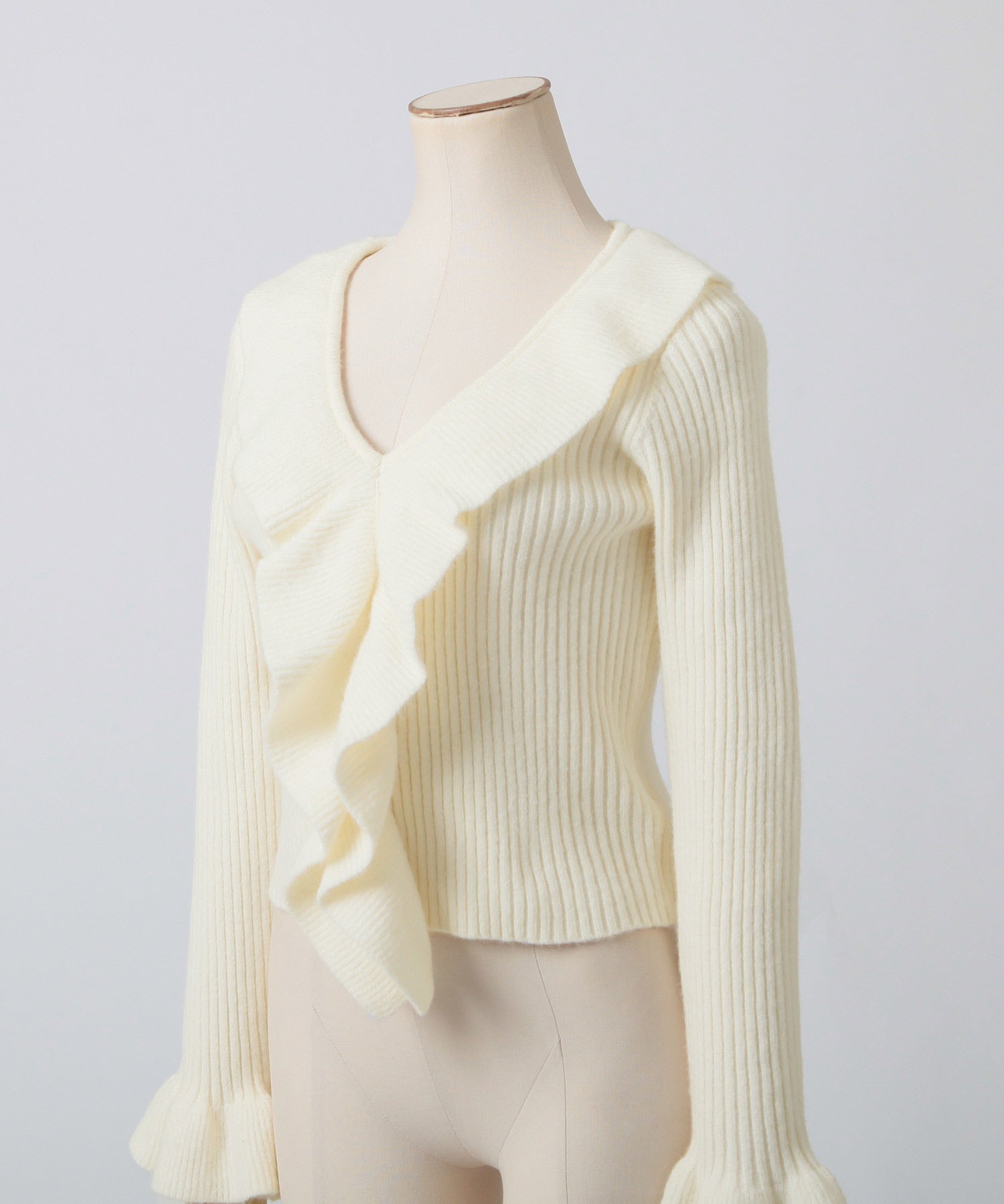 ジュリアブティック JULIA BOUTIQUE フリルデザインニットトップス/23551 （White） ホワイト