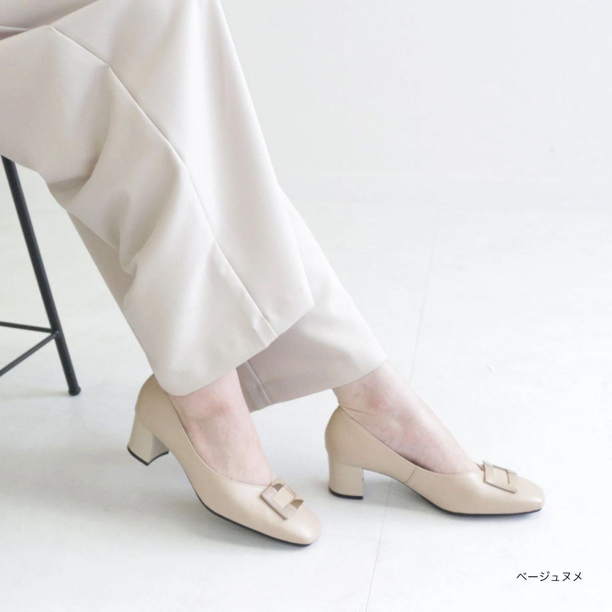 【本革】 パンプス 日本製 5.5cmヒール 天然皮革 レディース ビジネス 通勤 快適 美脚 オフィスパンプス PO5571
