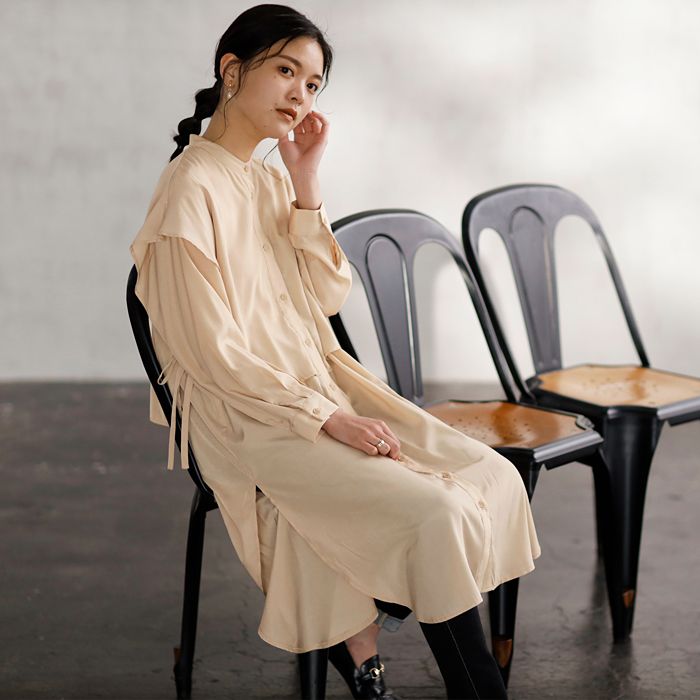 GeeRA Cape-style design shirt dress