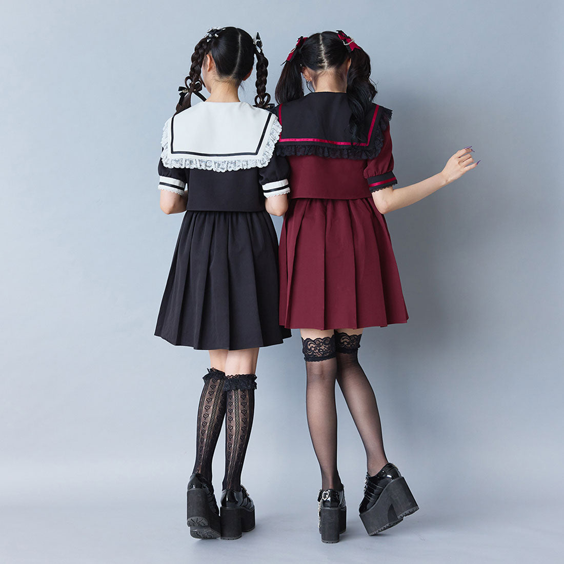 ユメテンボウ 夢展望 闇学園クロスワンピース （ネイビー×ブラック） ネイビー×ブラック