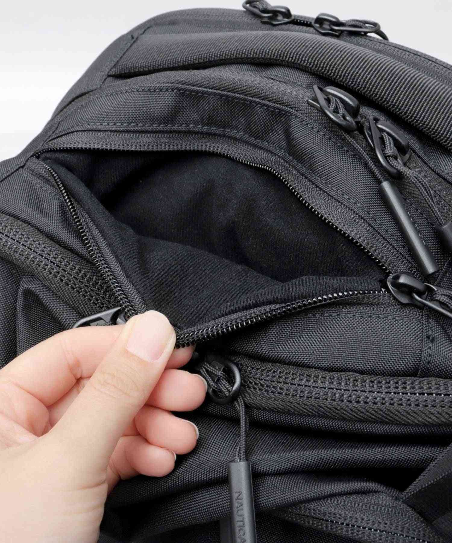 NAUTICA ブラック リュック NAUTICA Backpack Business Backpack Men's Black Simple Water-Repellent