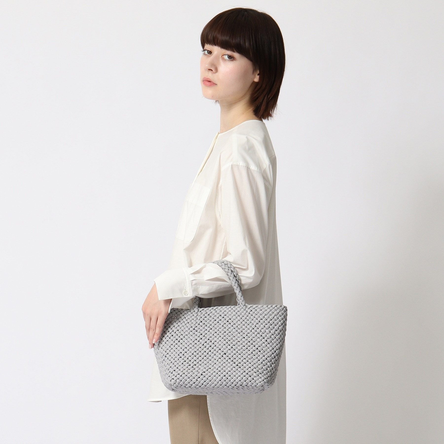 ヒロフ HIROFU 【ブレッツァナッパレース】レザーメッシュトートバッグ S 本革
