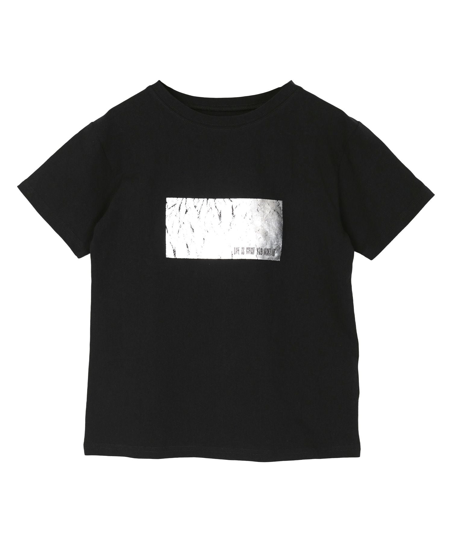ミエット miette シルバー箔プリントTシャツ