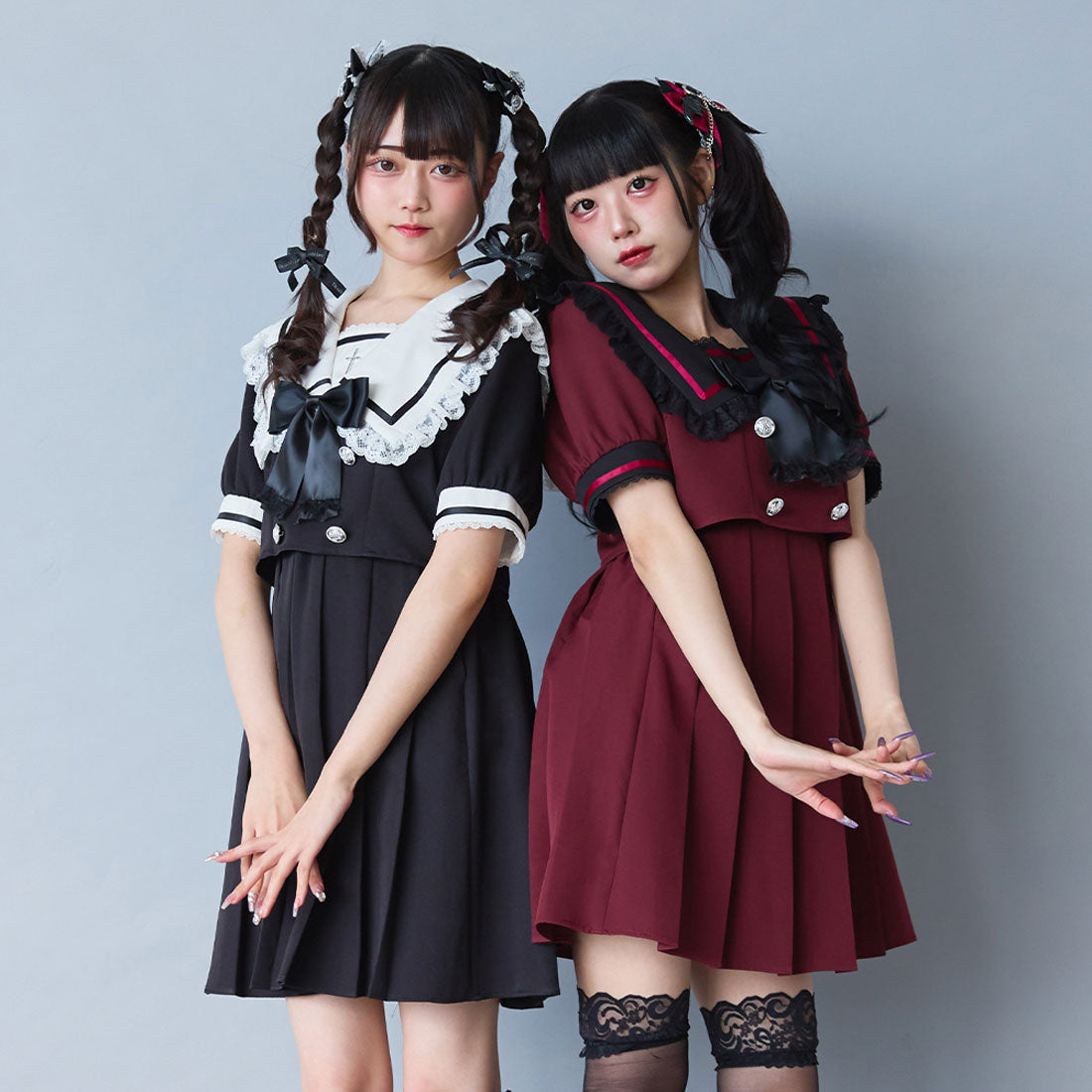 ユメテンボウ 夢展望 闇学園クロスワンピース （ネイビー×ブラック） ネイビー×ブラック