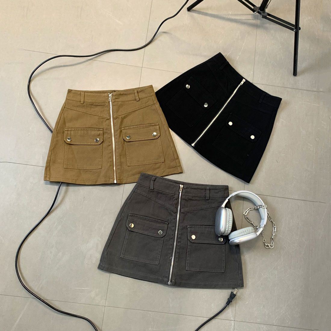 ノンヘッジ non-hedge フロントZIPスカート