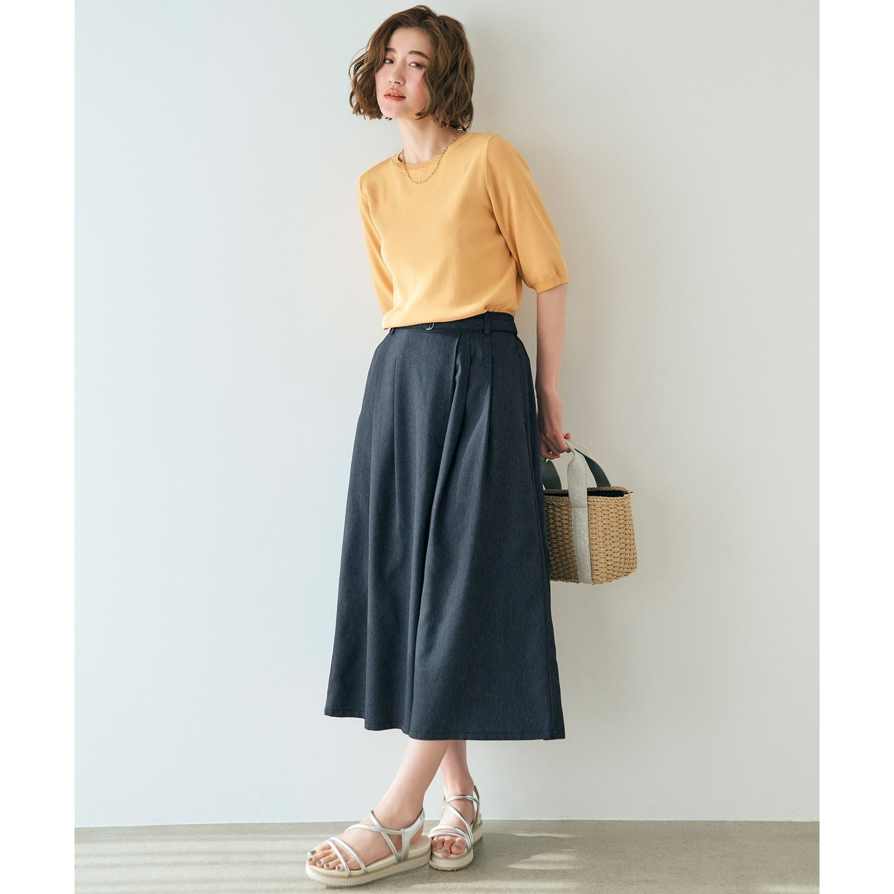 グローブ grove デニム調ラップスカーチョ