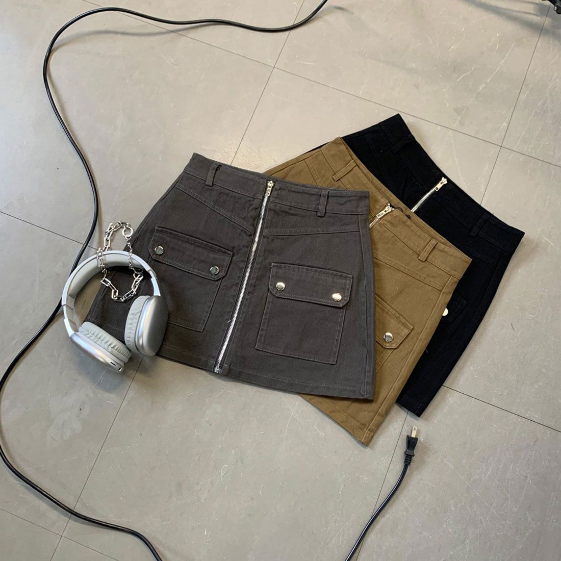 ノンヘッジ non-hedge フロントZIPスカート