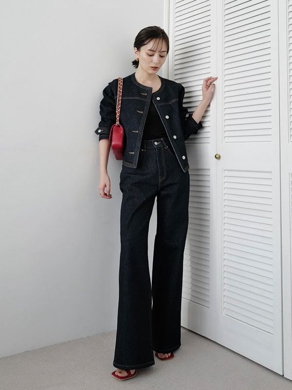 アニュアンス anuans Wide leg denim