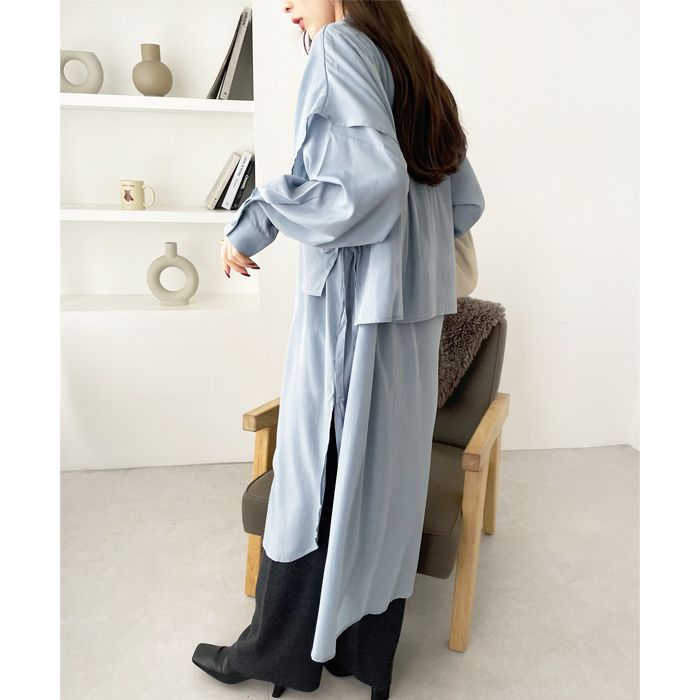 GeeRA Cape-style design shirt dress