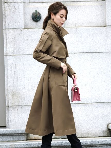 2way hooded long trench coat