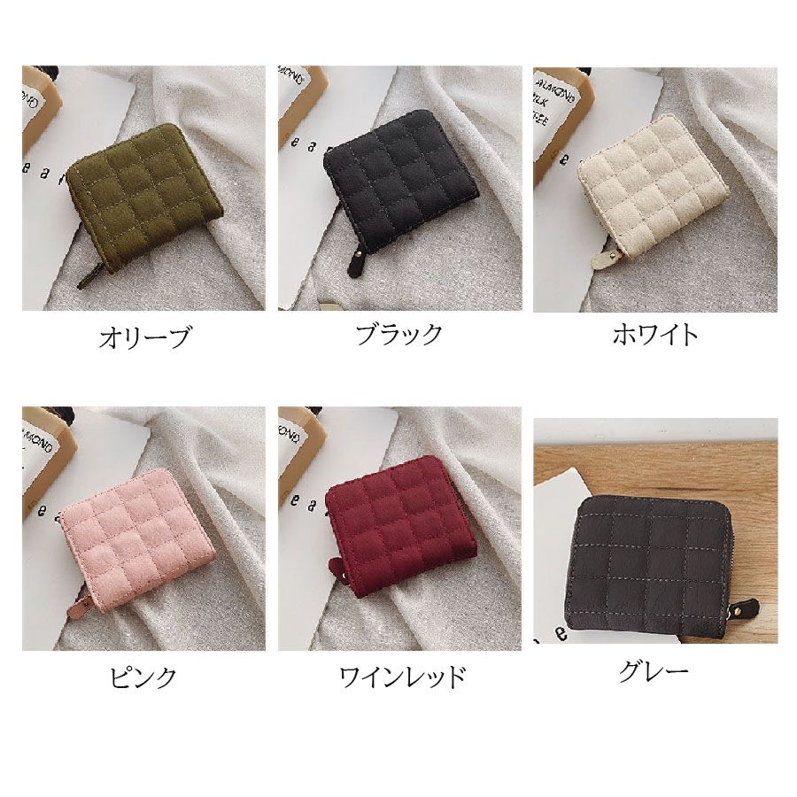 ショッピングゴー shoppinggo 財布 レディース ミニ財布ラウンドファスナー ウォレット キルティング コンパクト