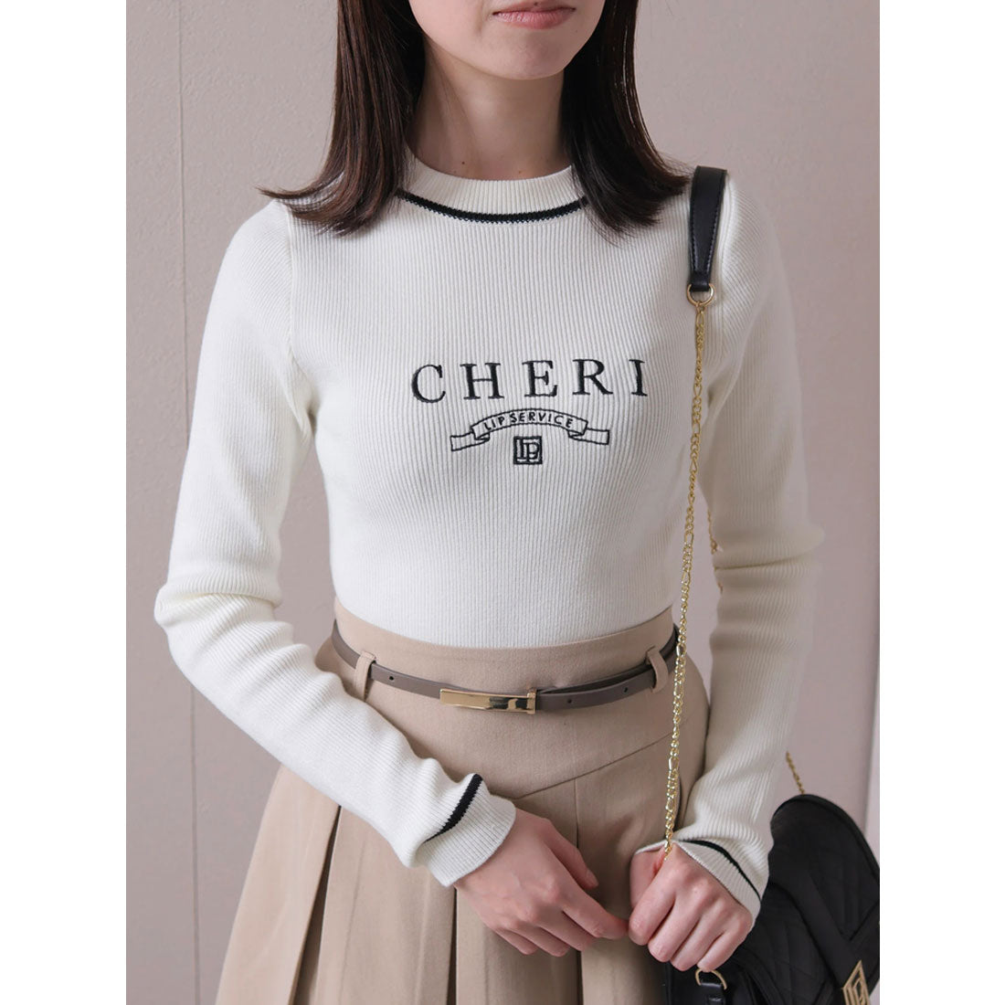 リップサービス LIP SERVICE CHERIリブニット （アイボリー） アイボリー