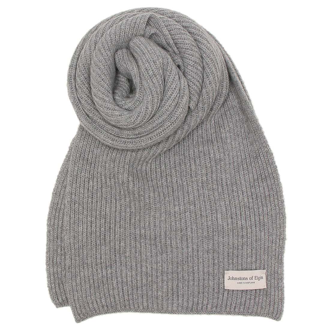 ジョンストンズ JOHNSTONS マフラー ニットリブマフラー グレー メンズ レディース ユニセックス JOHNSTONS HAA01684 HA0308 （SFA LIGHT GREY） SFA LIGHT GREY