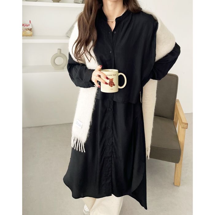 GeeRA Cape-style design shirt dress