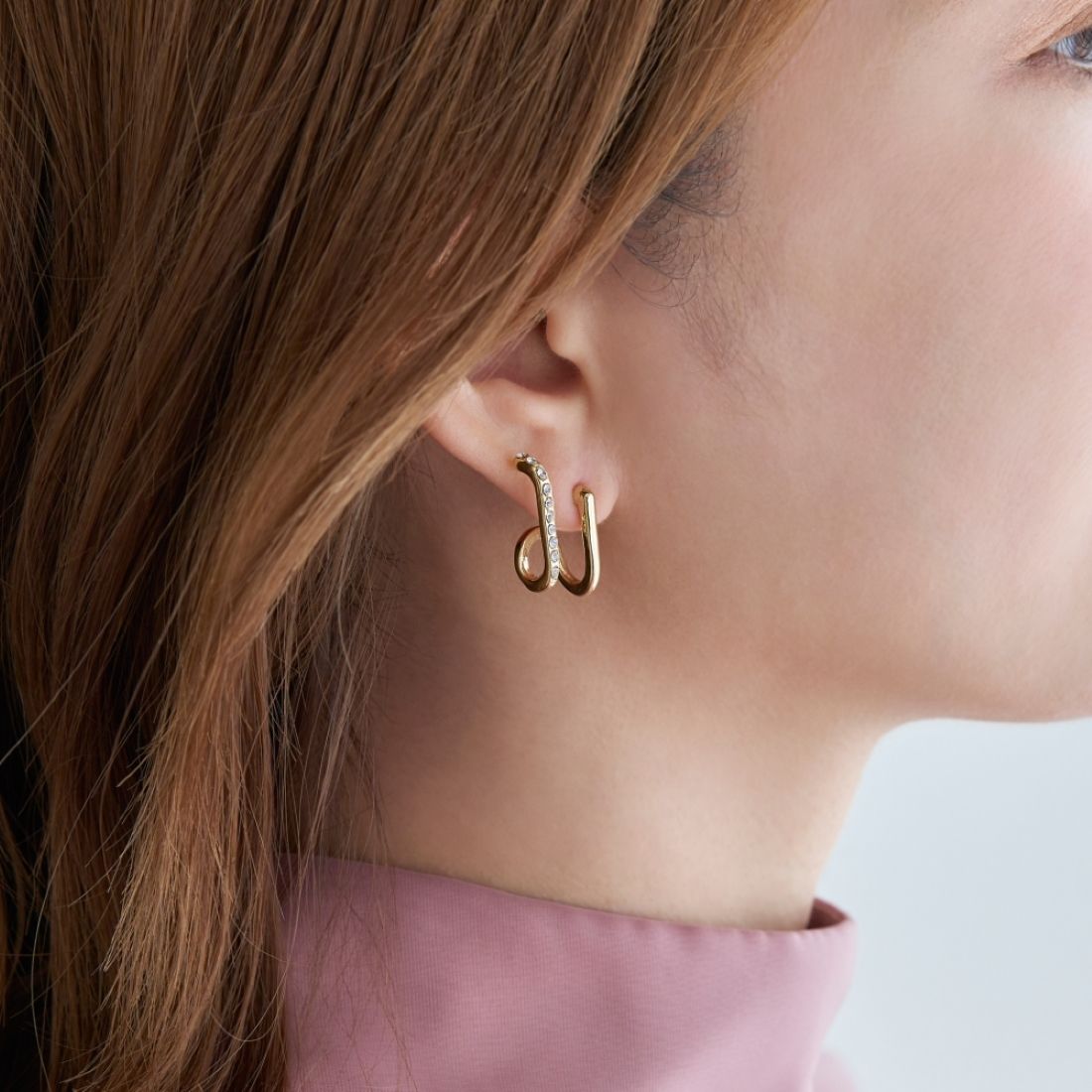 フィービィー Phoebe ダブルライングリッタービジューピアス