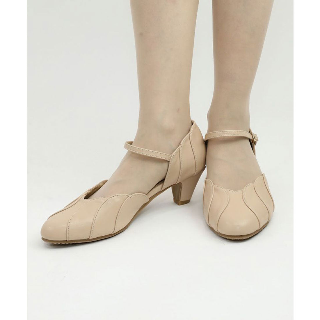 アンアナザーアンジェラス an another angelus フラワーペタルセパレートパンプス(Fi.n.t) （L/BEIGE） L/BEIGE