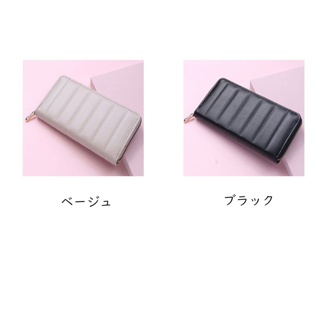 ショッピングゴー shoppinggo レディース メンズ 使いやすい長財布 ラウンドファスナー ウォレット 大容量長財布 型押し サイフ 小銭入れあり 男女兼用