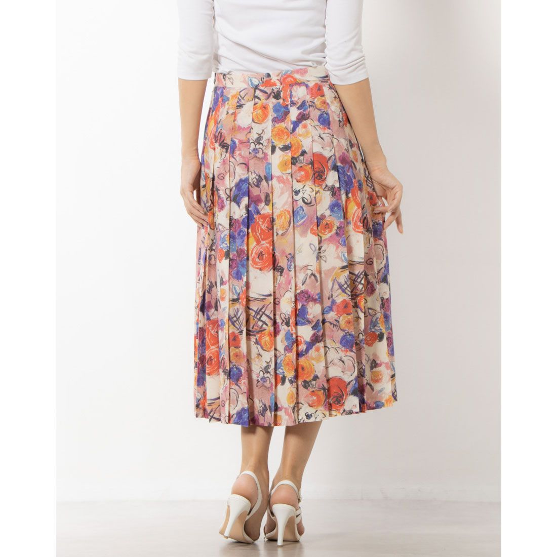 オールド イングランド OLD ENGLAND フラワープリントプリーツスカート