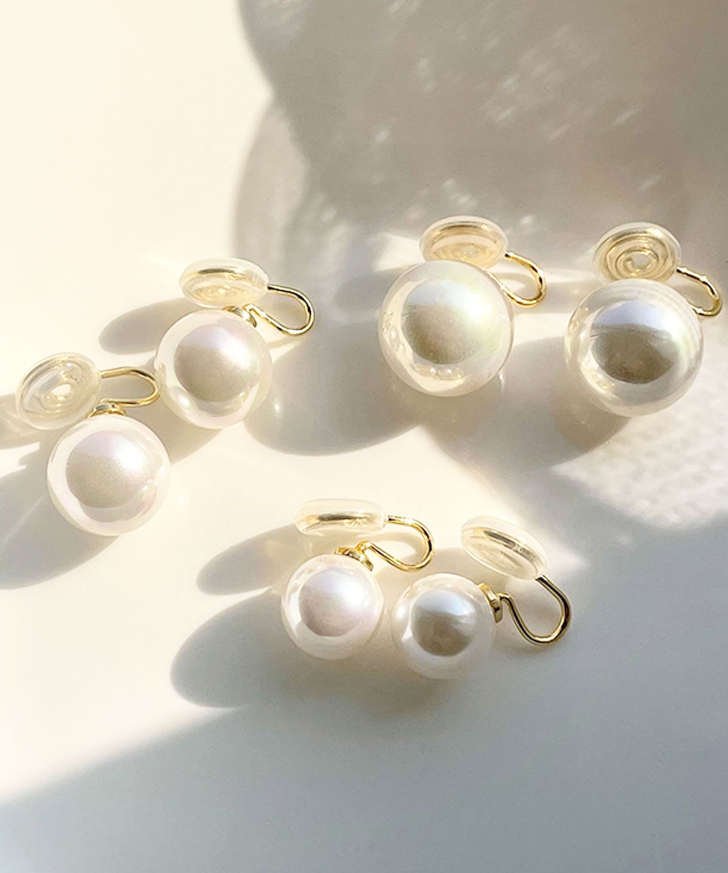 フロージュ florge 3サイズパールイヤリング 14mm
