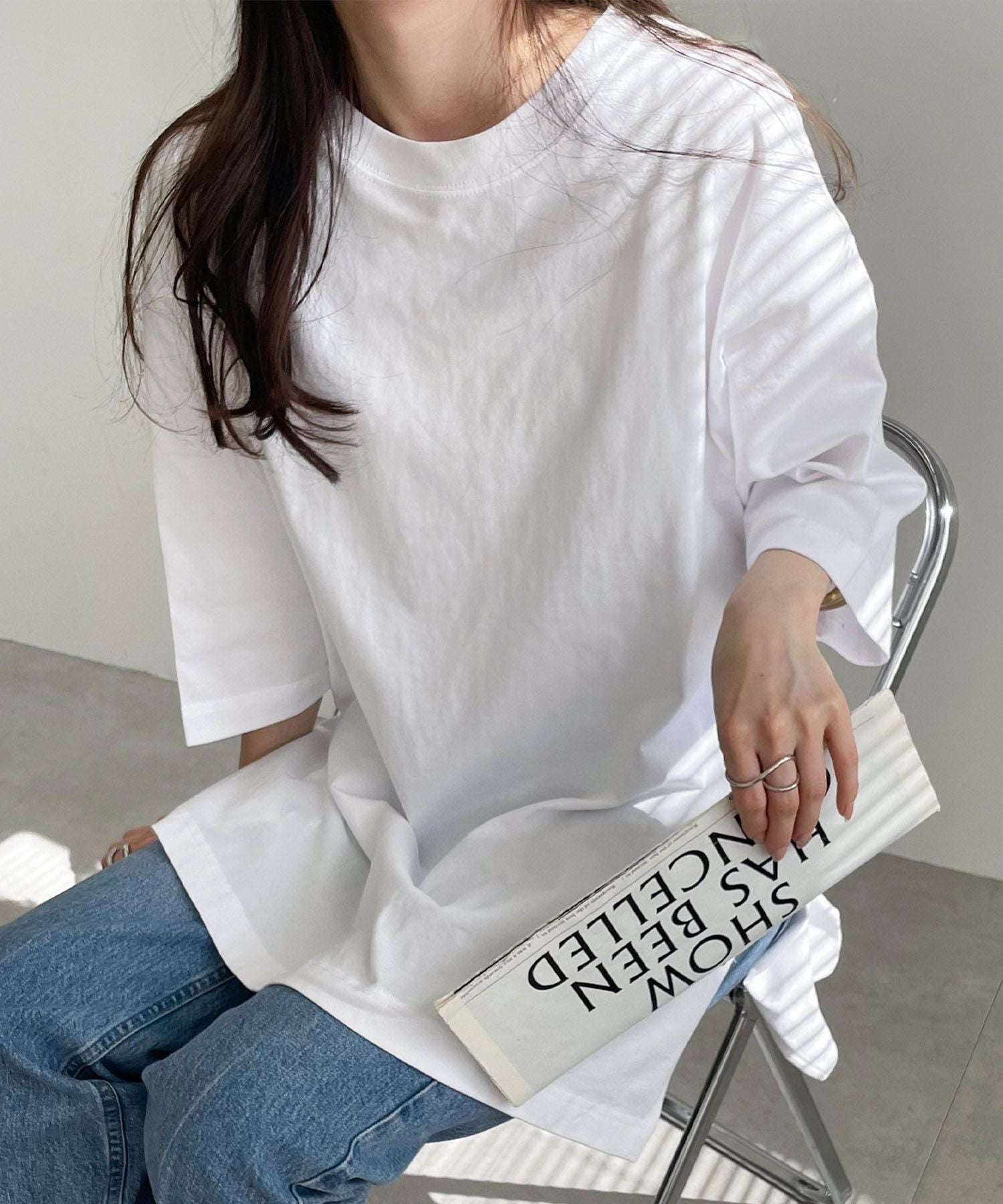 アンドミー andme コットン オーバーサイズ 半袖 Tシャツ
