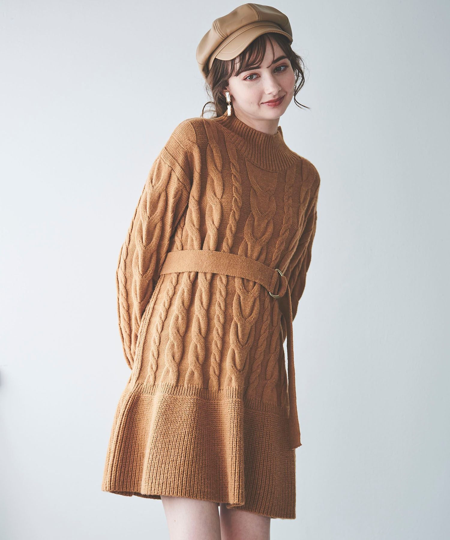 31 Sons de mode Belted cable knit dress