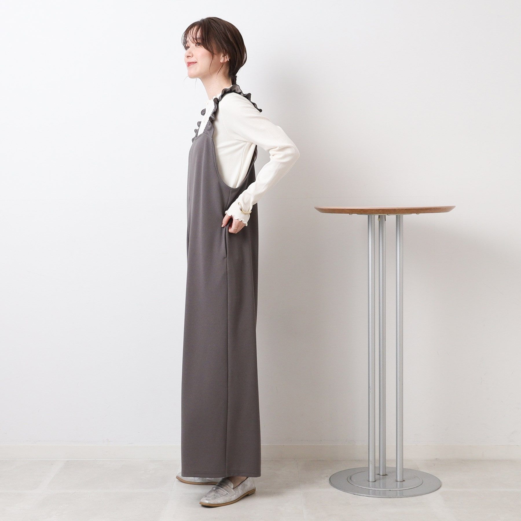 シューラルー SHOO・LA・RUE メロー使いボトルネック長袖インナー