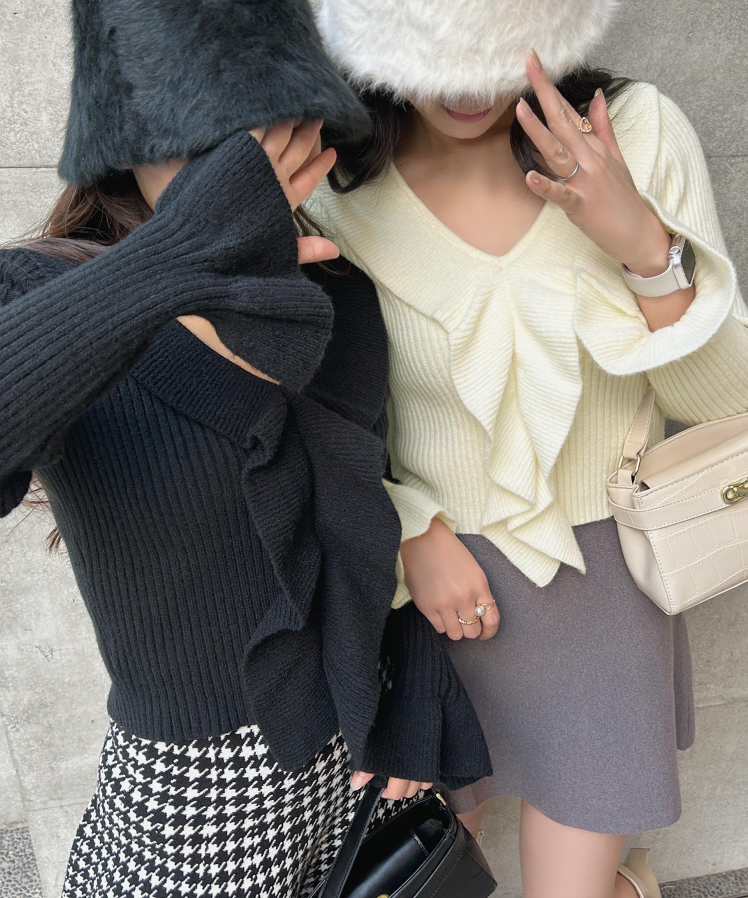 ジュリアブティック JULIA BOUTIQUE フリルデザインニットトップス/23551 （White） ホワイト