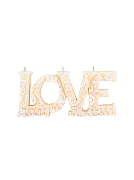 [Free marche.] Lace pattern LOVE candle [Non-returnable item]