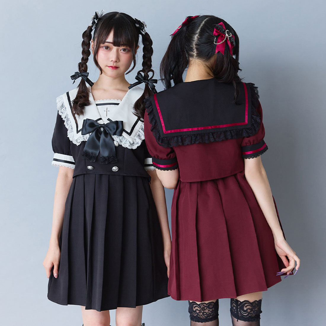 ユメテンボウ 夢展望 闇学園クロスワンピース （ネイビー×ブラック） ネイビー×ブラック