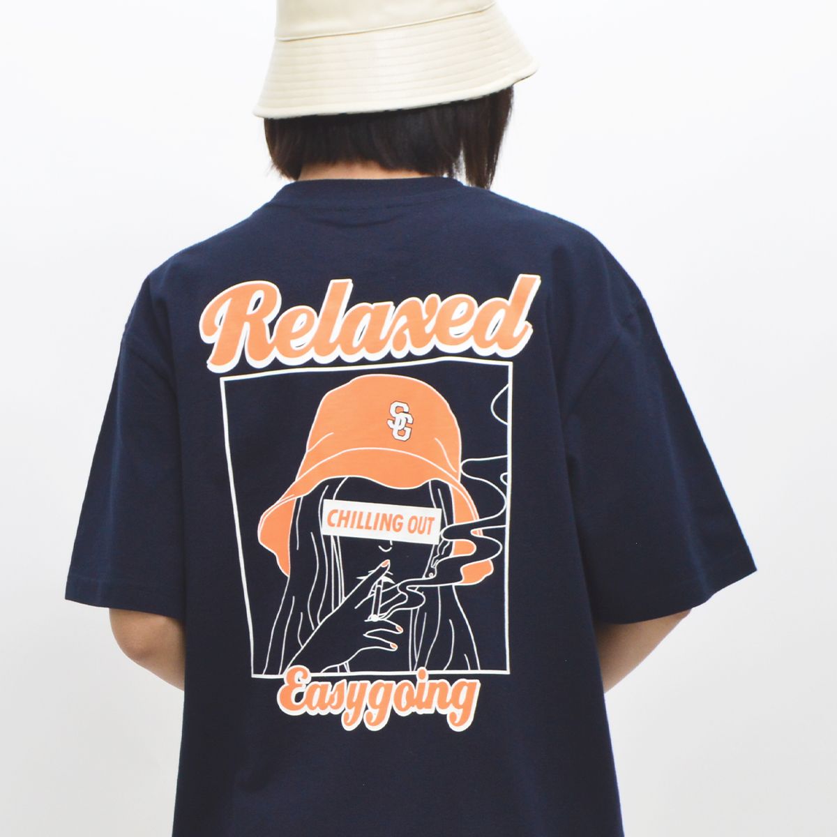 モディッシュガゼ MODISH GAZE スモーキングガール Relaxed半袖Tシャツ