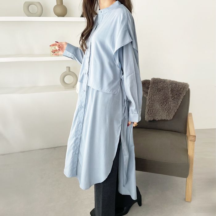 GeeRA Cape-style design shirt dress