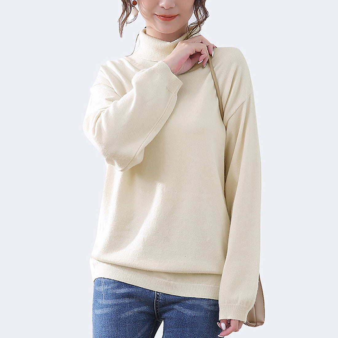 ドゥー ベル Doux Belle 秋新作 洗えるニット レディース/ トップス/ ニット カシミアタッチニット 長袖 秋 冬 オフィス （ブラック） ブラック